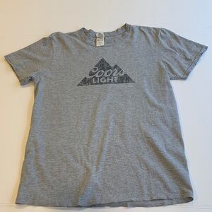 Gildan Medium Unisex Men’s Women’s Gray Short Sleeve Coors Light Beer T-Shirt